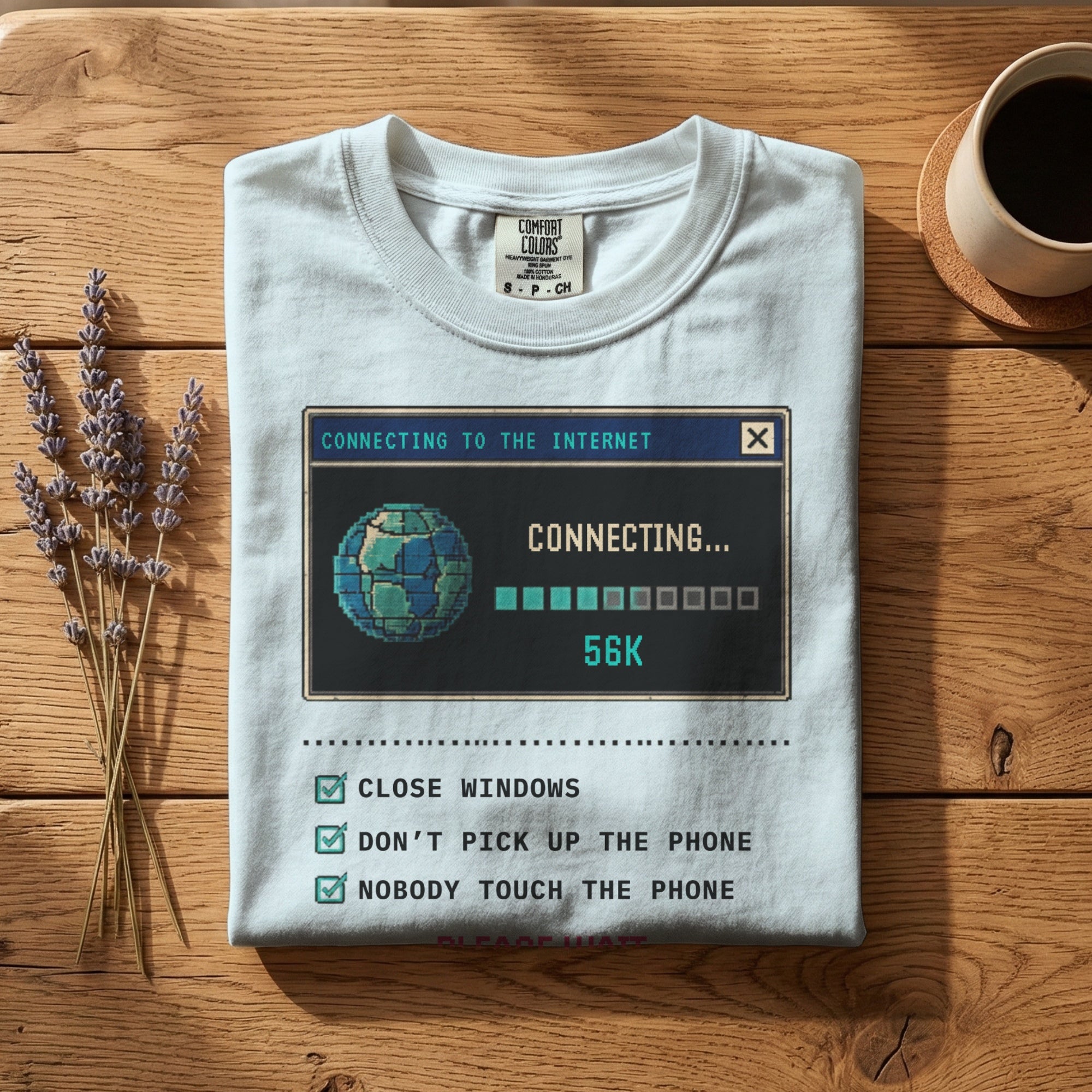 Connecting 56K — Vintage 90s Dial-Up Graphic Tee | Faded Memory Supply
