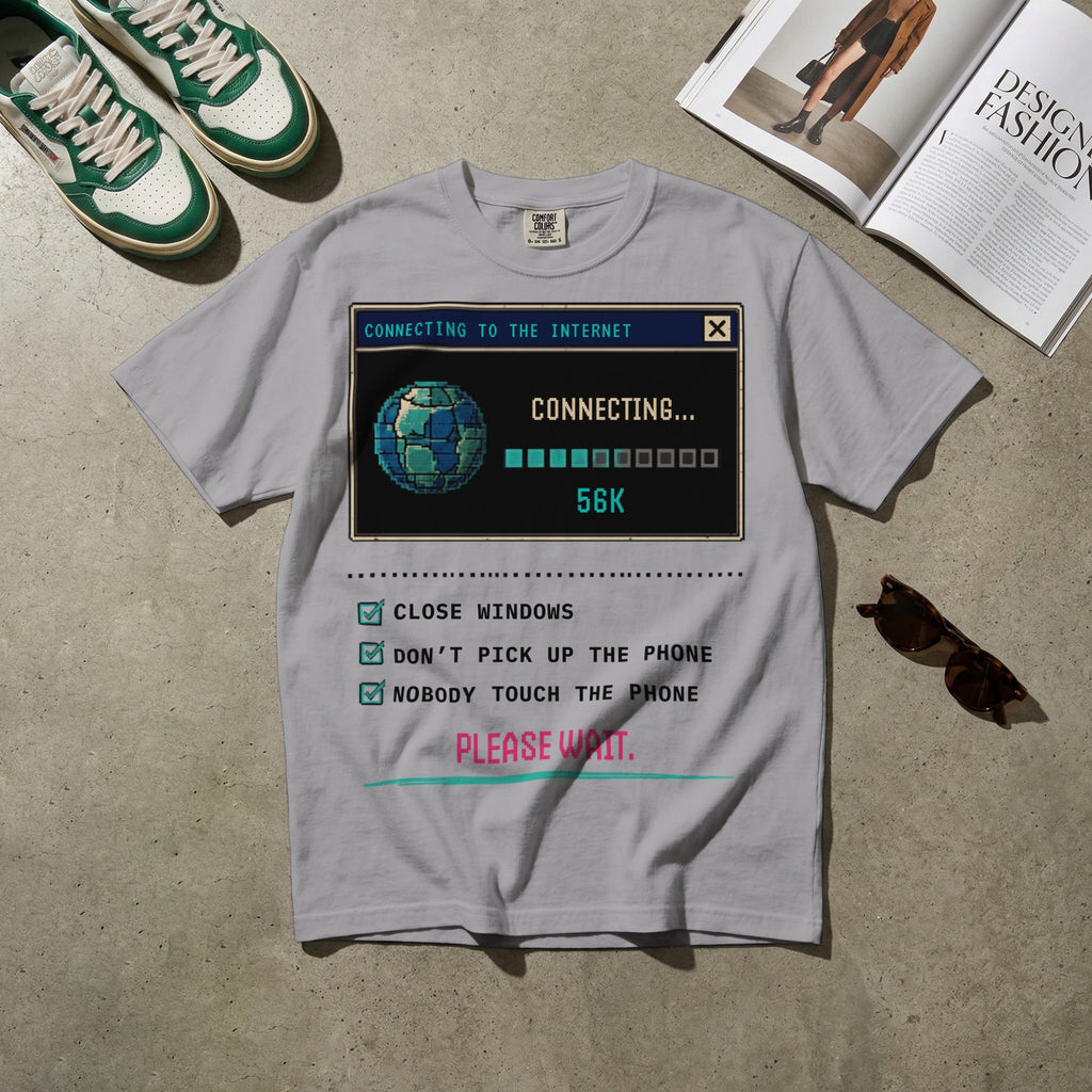 Connecting 56K — Vintage 90s Dial-Up Graphic Tee | Faded Memory Supply
