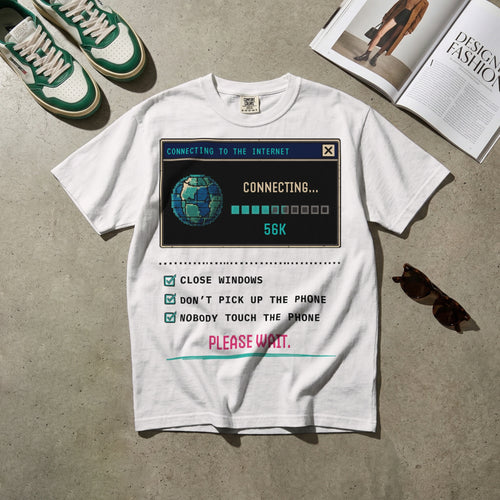 Connecting 56K — Vintage 90s Dial-Up Graphic Tee | Faded Memory Supply