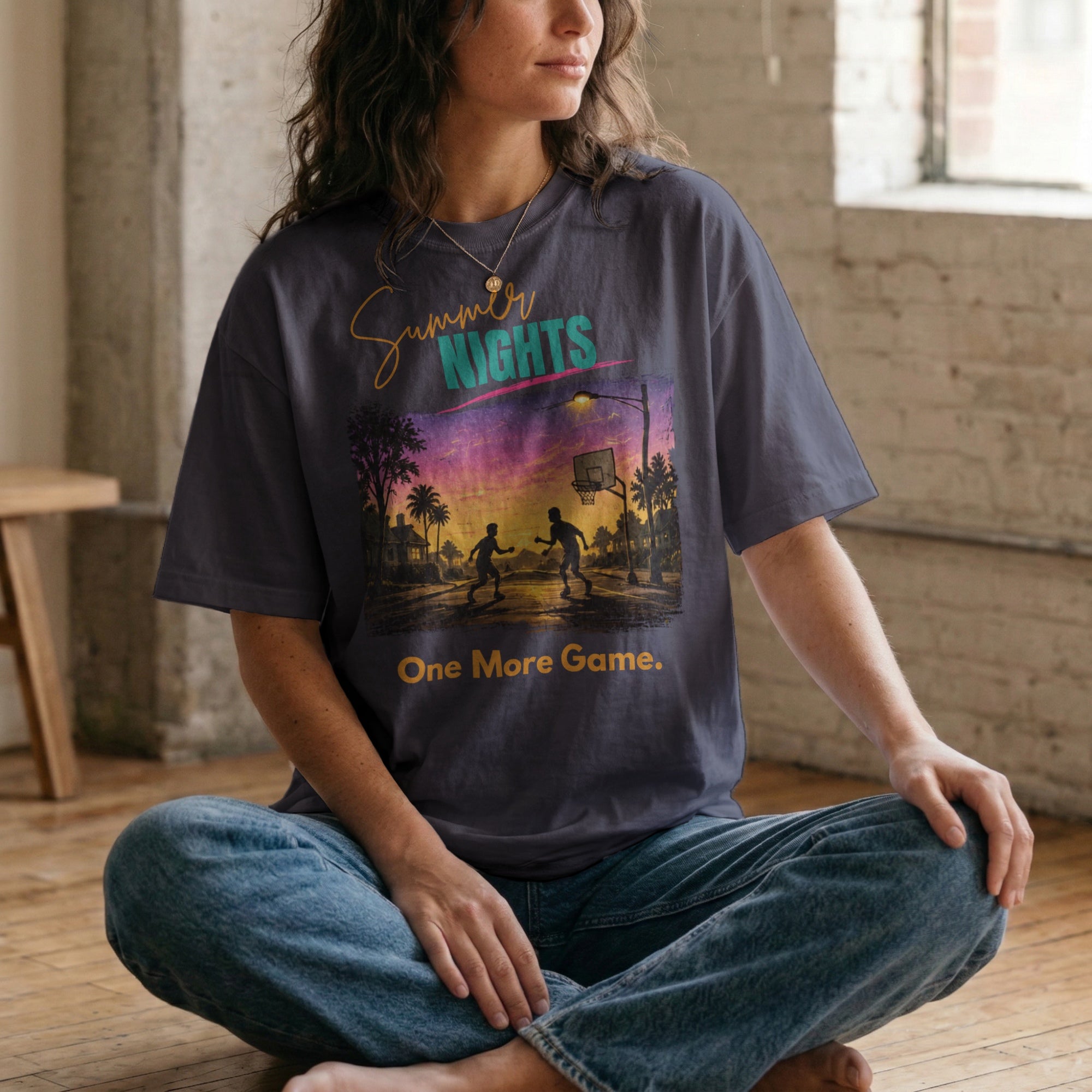 Summer Nights, One More Game — Vintage 90s Childhood Graphic Tee | Faded Memory Supply