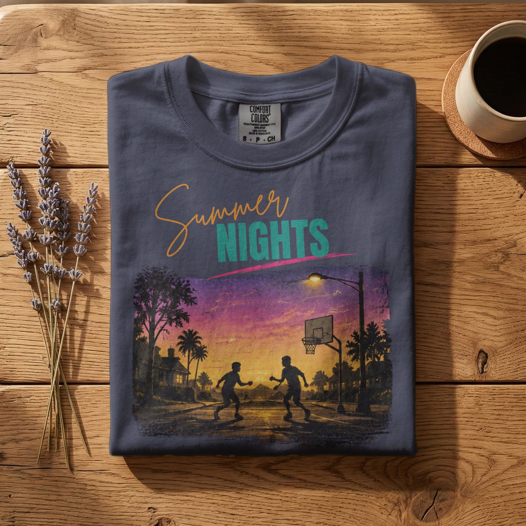 Summer Nights, One More Game — Vintage 90s Childhood Graphic Tee | Faded Memory Supply